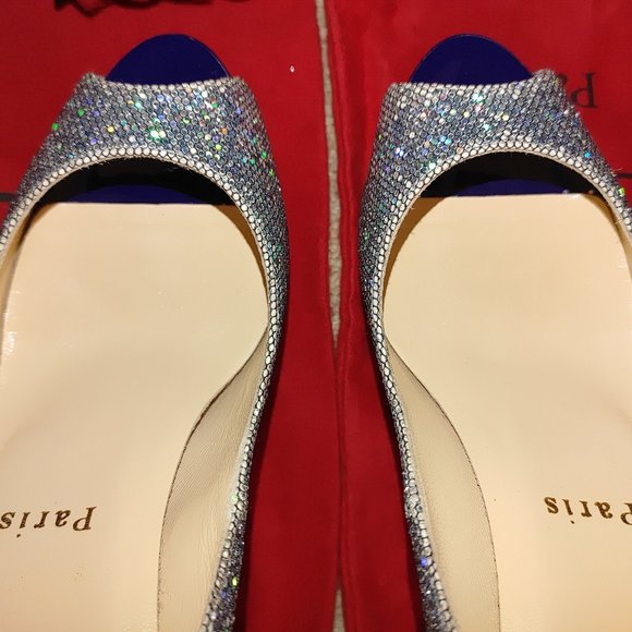 Christian Louboutin NEW VERY PRIVE 120 GLITTER DISCO BALL heels 35.5 like new - Picture 4 of 16